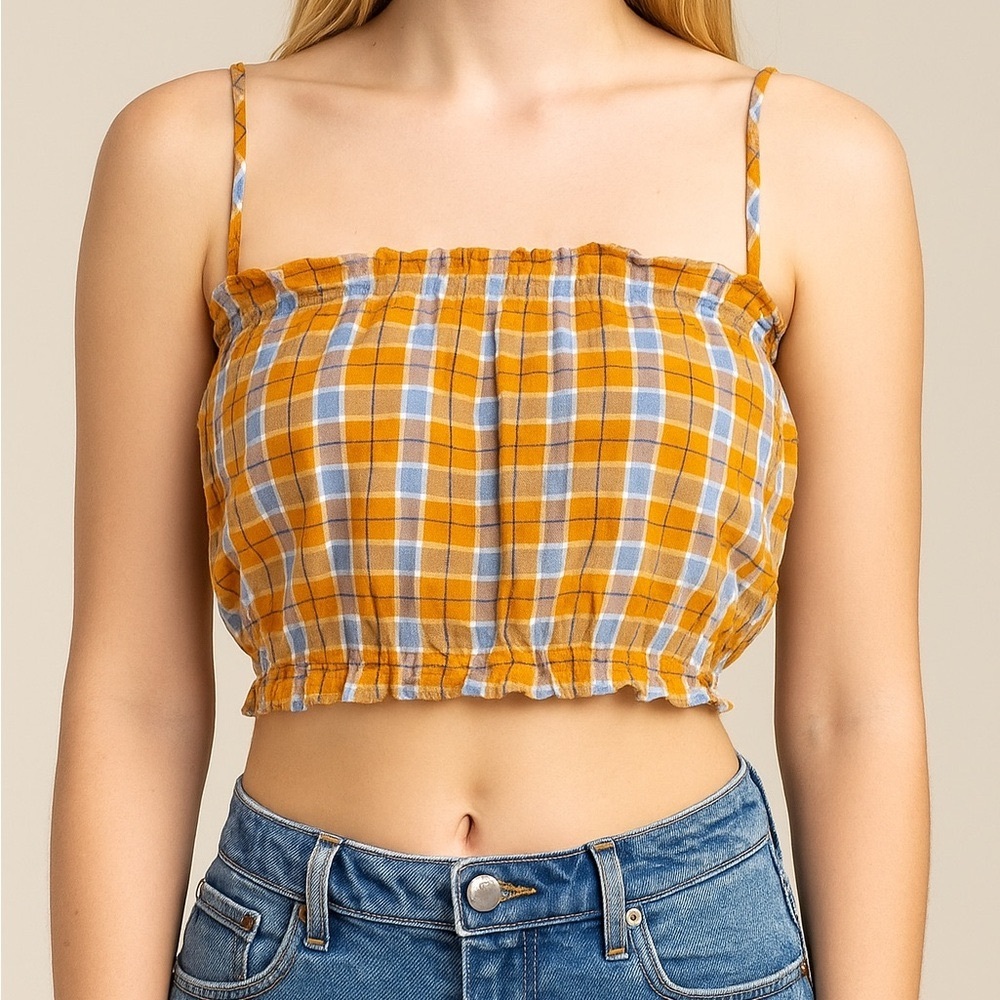 Forever 21 Yellow and Blue Plaid Camisole